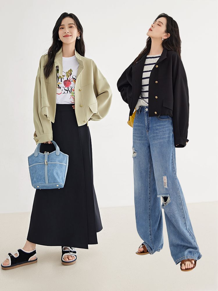 ジャケット 冬アウター 気質 スタンドカラー レディース 通勤 ショート丈 アウター ドローストリング 感 ゆったり ジャケット 冬アウター 気質 スタンドカラー レディース 通勤 ショート丈 アウター ドローストリング 感 ゆったり