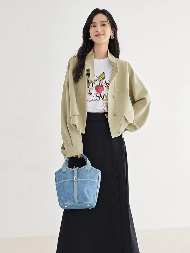 ジャケット 冬アウター 気質 スタンドカラー レディース 通勤 ショート丈 アウター ドローストリング 感 ゆったり ジャケット 冬アウター 気質 スタンドカラー レディース 通勤 ショート丈 アウター ドローストリング 感 ゆったり