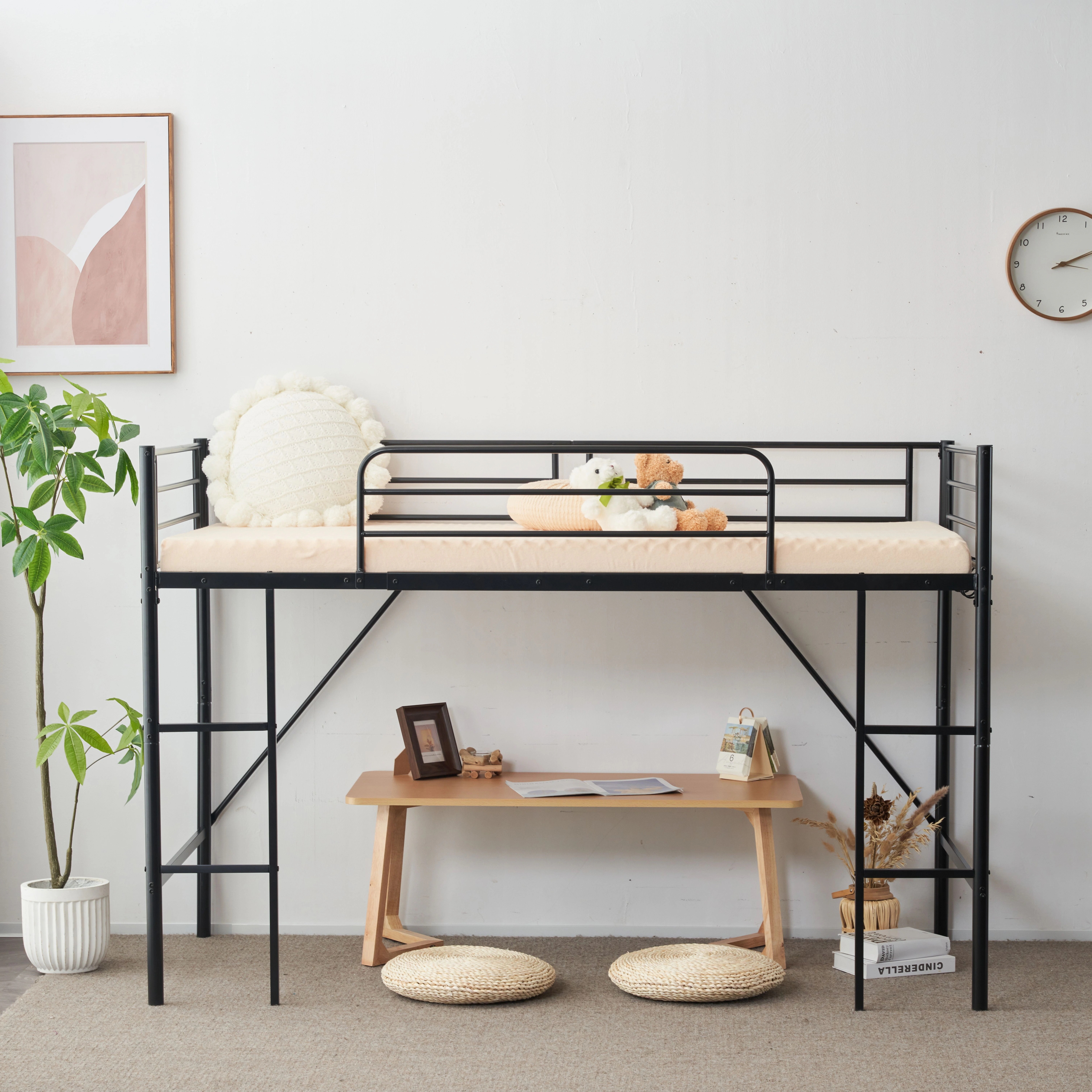 【新作】【ブラック】ロフトベッド パイプベッド シングル ベッド デスク付 シングルベッド 木 収納 北欧風 子供部屋 スチール 耐震 ベッド 新作 【新作】【ブラック】ロフトベッド パイプベッド シングル ベッド デスク付 シングルベッド 木 収納 北欧風 子供部屋 スチール 耐震 ベッド 新作