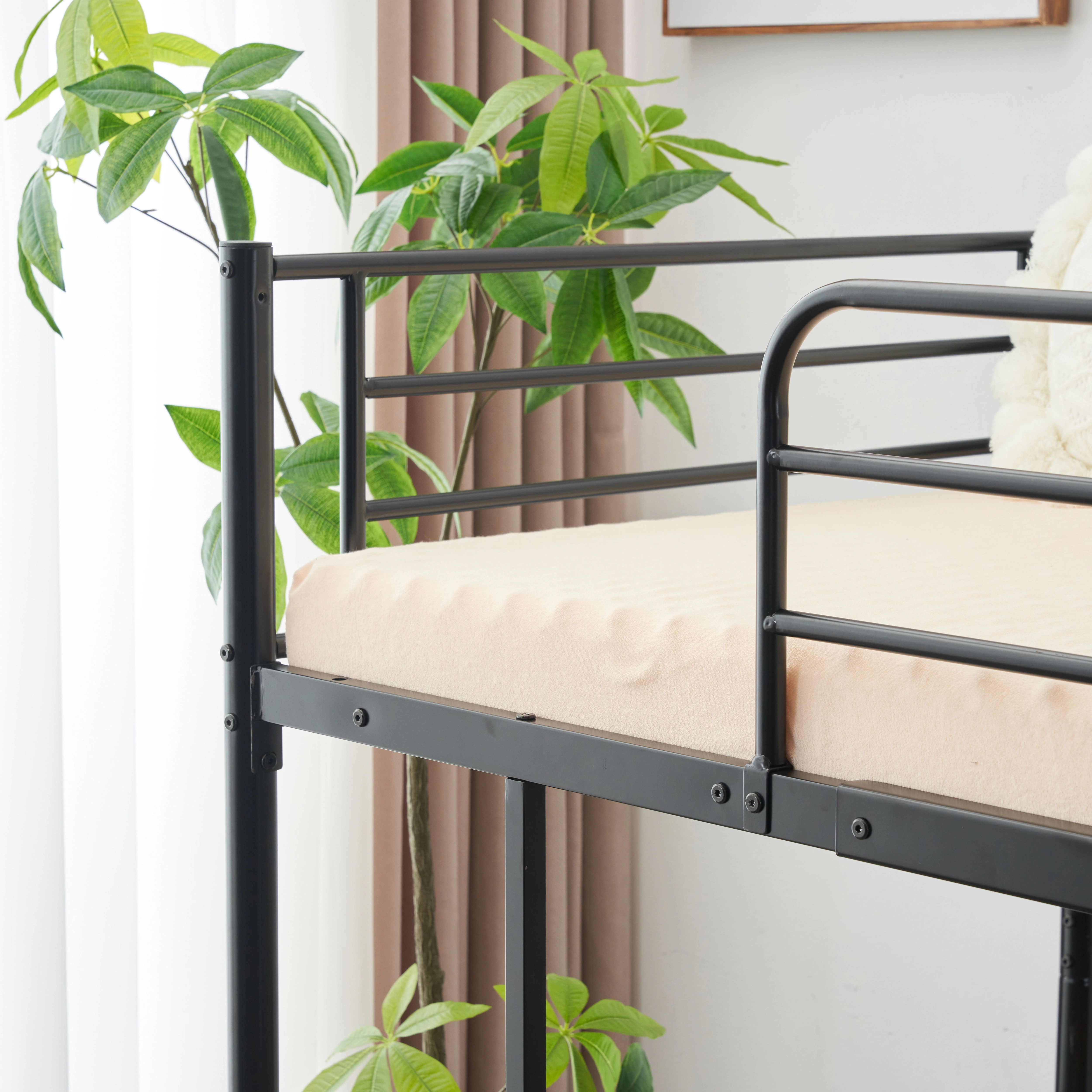 【新作】【ブラック】ロフトベッド パイプベッド シングル ベッド デスク付 シングルベッド 木 収納 北欧風 子供部屋 スチール 耐震 ベッド 新作 【新作】【ブラック】ロフトベッド パイプベッド シングル ベッド デスク付 シングルベッド 木 収納 北欧風 子供部屋 スチール 耐震 ベッド 新作