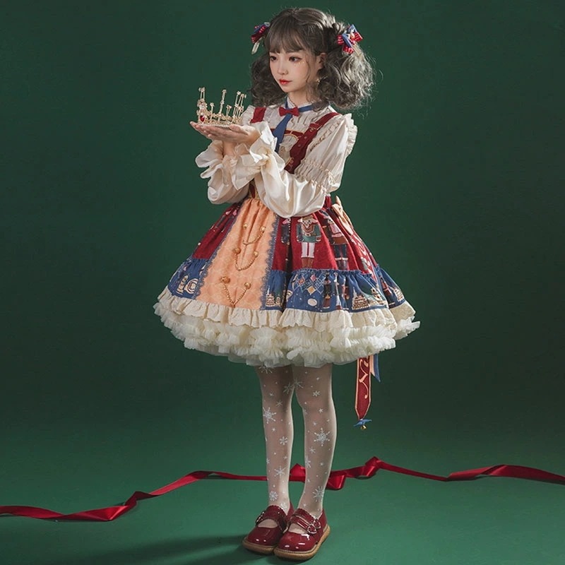 【2点セット】くるみ割り人形 コスプレ 衣装 クリスマス ゴスロリ パンク ロリータ ジャケット アウター スカート 衣装 制服 文化祭 学園祭 衣装 ハロウィンコスチューム ハロウィンコスプレ