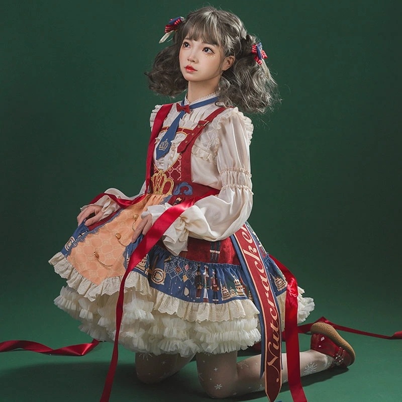 【2点セット】くるみ割り人形 コスプレ 衣装 クリスマス ゴスロリ パンク ロリータ ジャケット アウター スカート 衣装 制服 文化祭 学園祭 衣装 ハロウィンコスチューム ハロウィンコスプレ