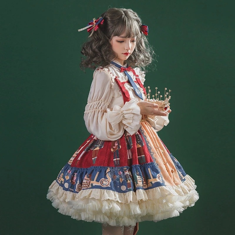 【2点セット】くるみ割り人形 コスプレ 衣装 クリスマス ゴスロリ パンク ロリータ ジャケット アウター スカート 衣装 制服 文化祭 学園祭 衣装 ハロウィンコスチューム ハロウィンコスプレ