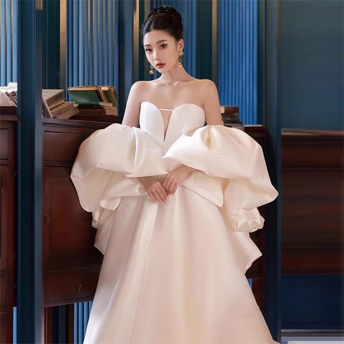 ホワイト Aライン ウェディングドレス xs 新作 ウェディングドレス