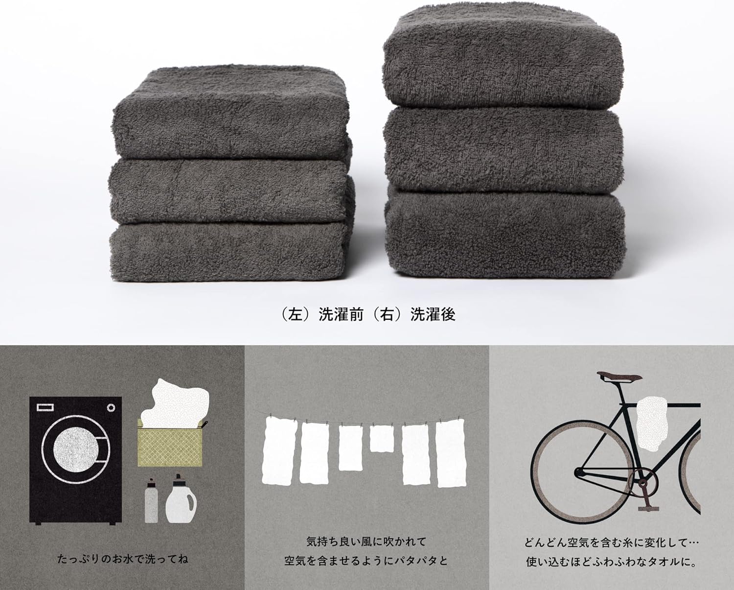 育てるタオル feel バスタオル ムーングレージュ 茶系 60×120cm 綿100％ ボックス入り SD-FEEL-BGG