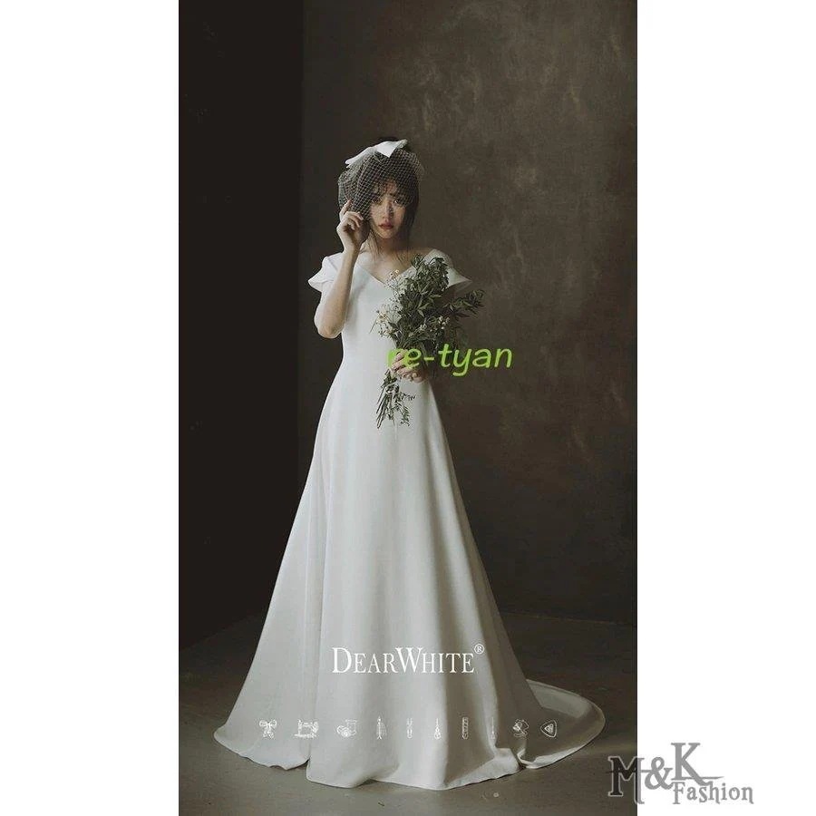 ロングドレス 演奏会 ウェディングドレス 二次会 シンプル 前撮り Aラインドレス ビーチフォト後撮