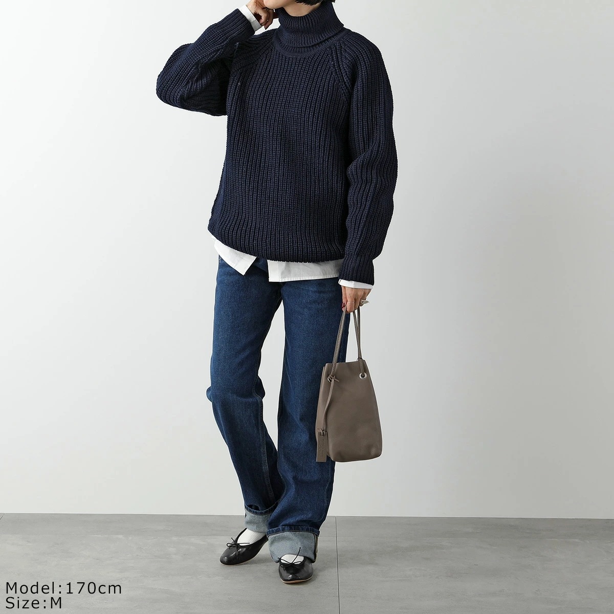 Aran Crafts アランクラフト セーター Rib Roll Neck Sweater R761 レディース ニット タートルネック 長袖 ウール リブ オーバーサイズ カラー2色