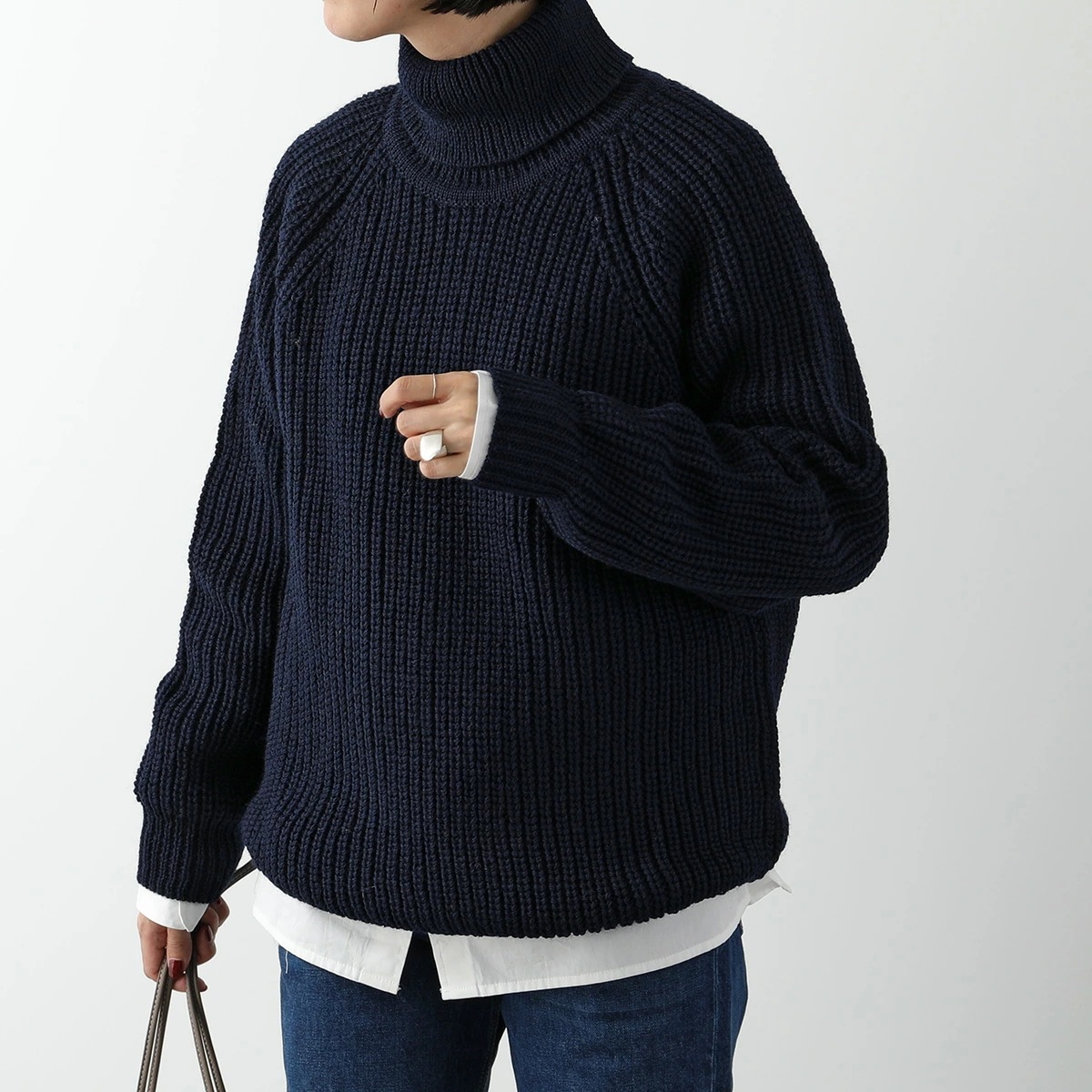 Aran Crafts アランクラフト セーター Rib Roll Neck Sweater R761 レディース ニット タートルネック 長袖 ウール リブ オーバーサイズ カラー2色