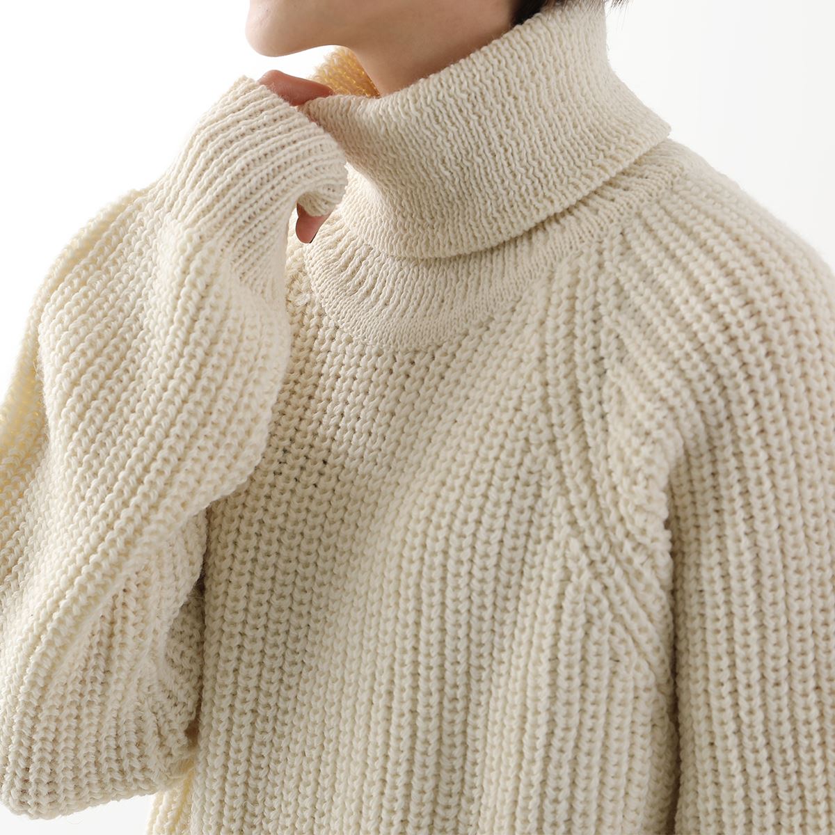 Aran Crafts アランクラフト セーター Rib Roll Neck Sweater R761 レディース ニット タートルネック 長袖 ウール リブ オーバーサイズ カラー2色