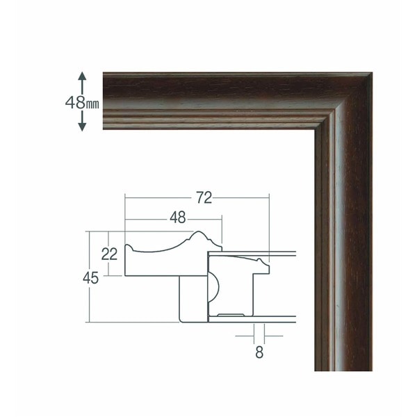 〔油額〕油絵額・キャンバス額・木製油絵額・茶色油絵額 SM(227×158mm)「ブラウン」 油額 〕 油絵額 キャンバス額 木製油絵額 茶色油絵額 F10号 530