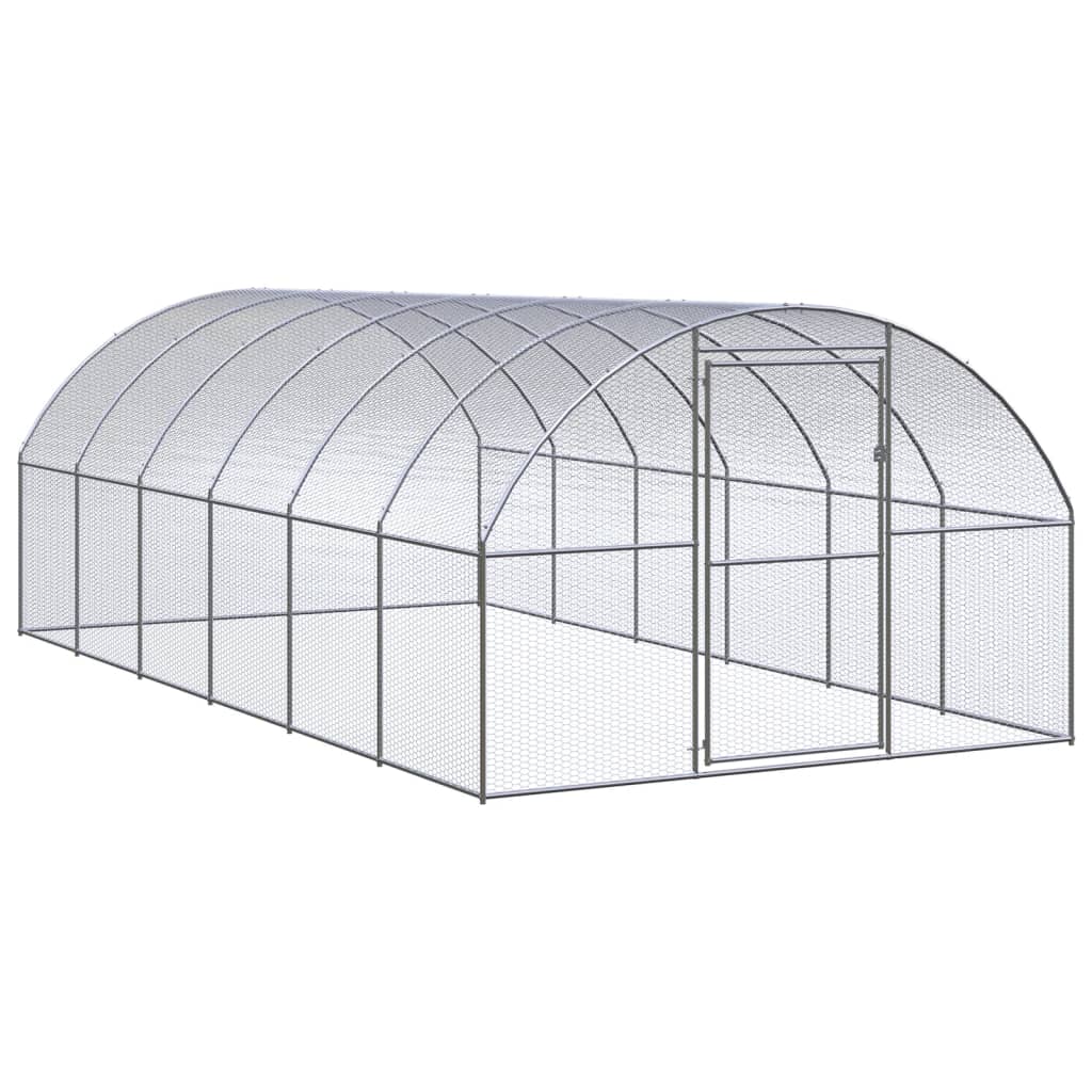 屋外鶏小屋 3x6x2 m 亜鉛メッキ鋼製
