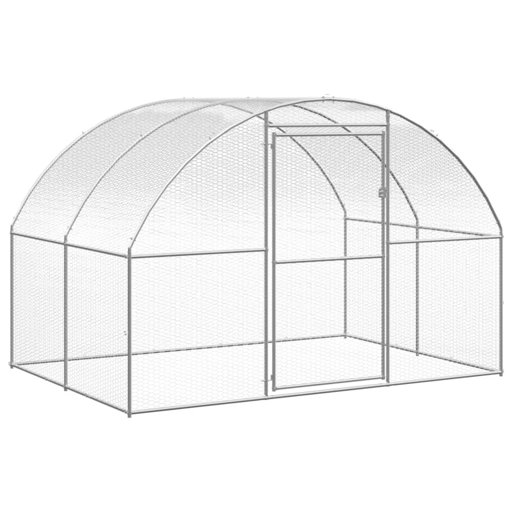 屋外鶏小屋 3x6x2 m 亜鉛メッキ鋼製