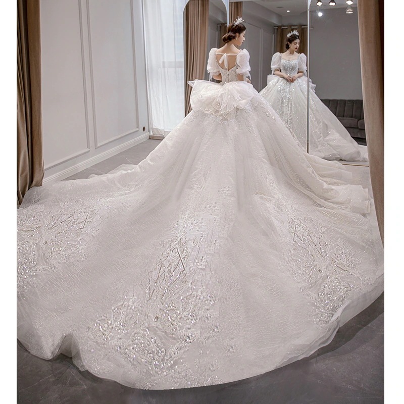 ライトウェディングドレス 2025 花嫁 小さい主糸 重工業 大きいサイズ 太mm お出かけ ガーゼスカート