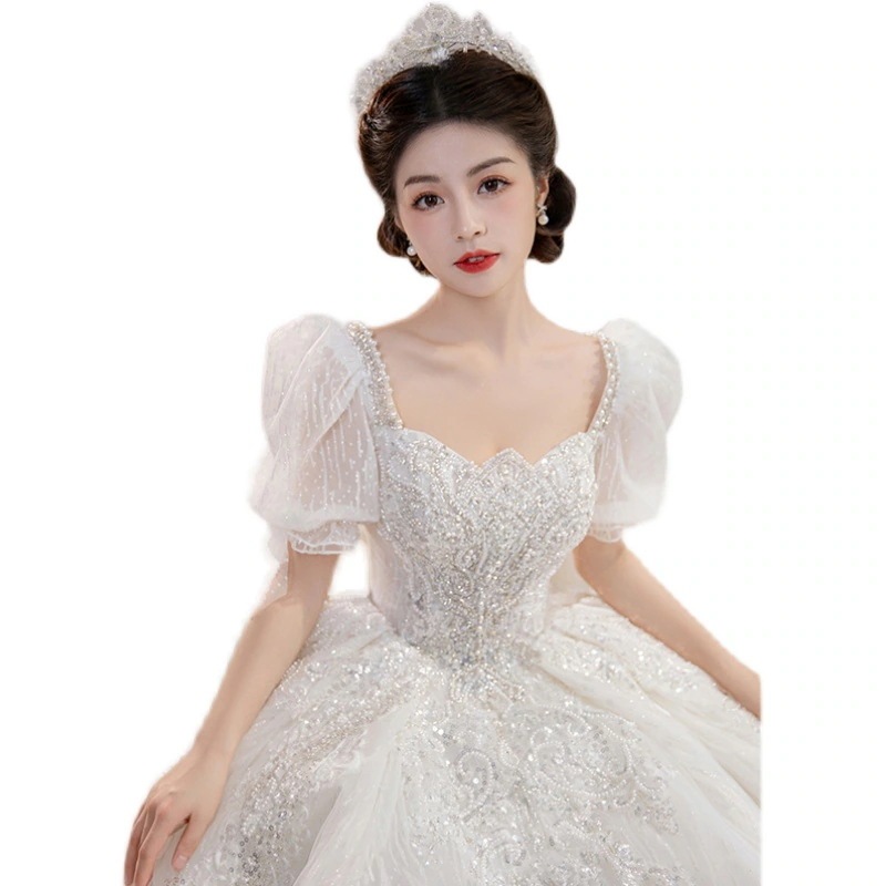 ライトウェディングドレス 2025 花嫁 小さい主糸 重工業 大きいサイズ 太mm お出かけ ガーゼスカート