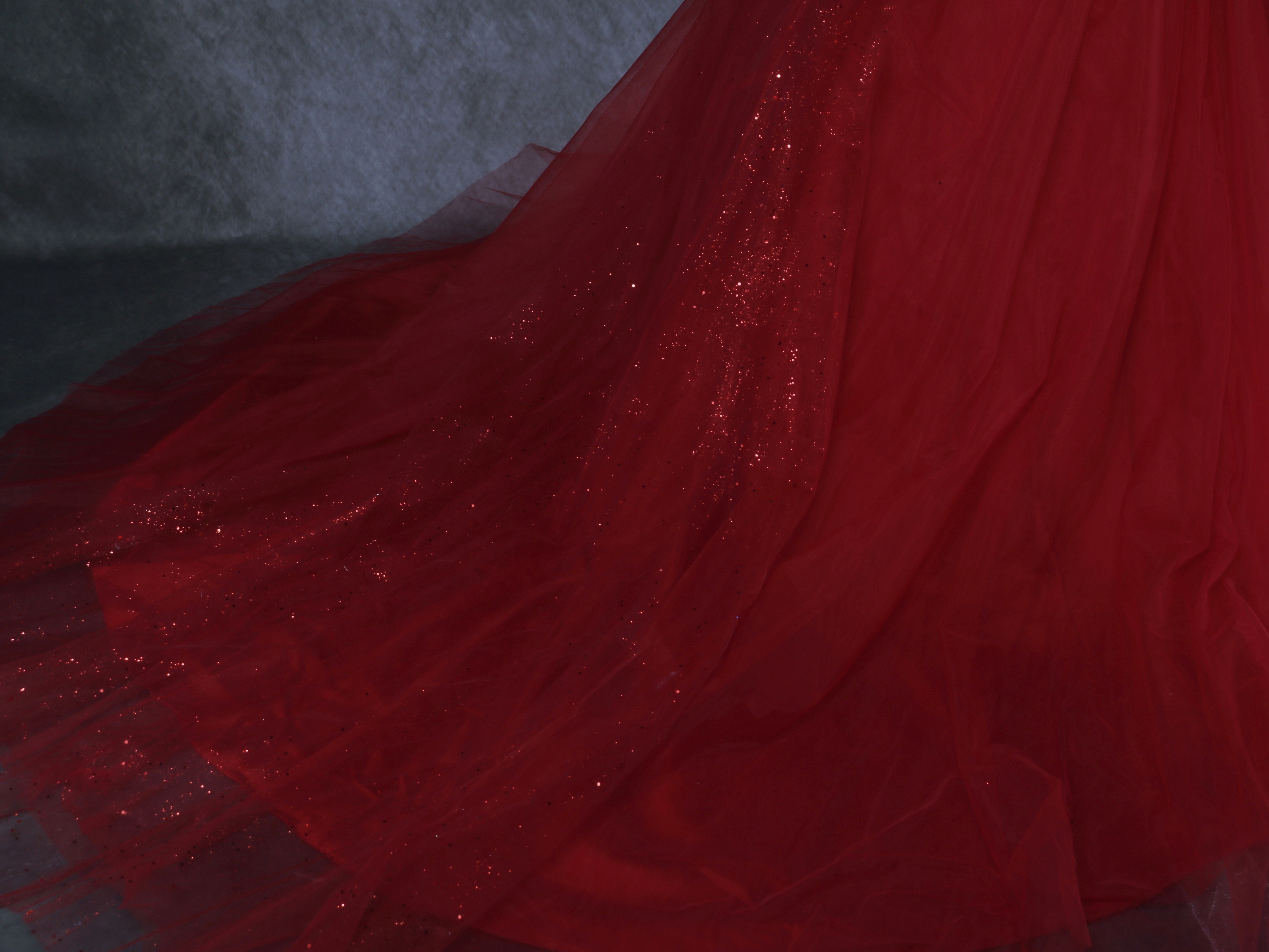 豪華!ウエディングドレス 赤 ベアトップ キラキラチュール サッシュベルト 花嫁 豪華!ウエディングドレス 赤 ベアトップ キラキラチュール サッシュベルト 花嫁