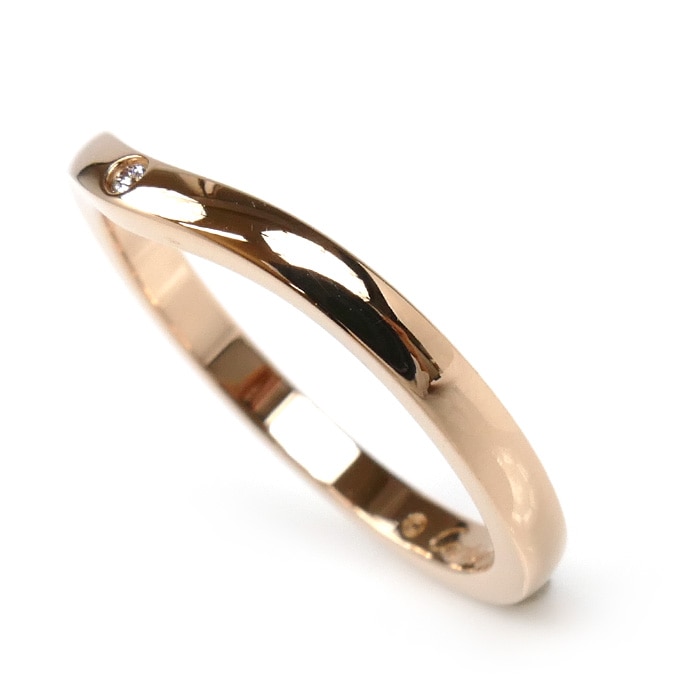 CARTIER カルティエ K18PG ピンクゴールド バレリーナ カーブ ウェディング 3P ダイヤ リング・指輪 B4098650 10号 50 2.4g レディース 中古 美品