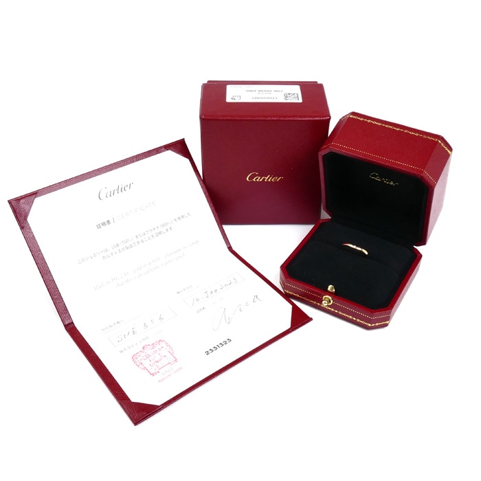 CARTIER カルティエ K18PG ピンクゴールド バレリーナ カーブ ウェディング 3P ダイヤ リング・指輪 B4098650 10号 50 2.4g レディース 中古 美品