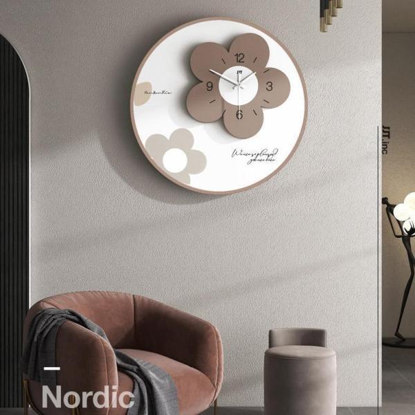 [7月新品-大ヒット中]壁掛け時計 おしゃれ クロック スイープムーヴメント式 非電波 電池式 静音 花型 二層構造 新生活応援 インテリア 北欧 木製 新築祝い ギフト壁掛け時計 おしゃれ クロック