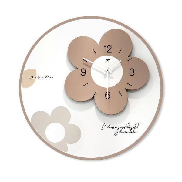 [7月新品-大ヒット中]壁掛け時計 おしゃれ クロック スイープムーヴメント式 非電波 電池式 静音 花型 二層構造 新生活応援 インテリア 北欧 木製 新築祝い ギフト壁掛け時計 おしゃれ クロック