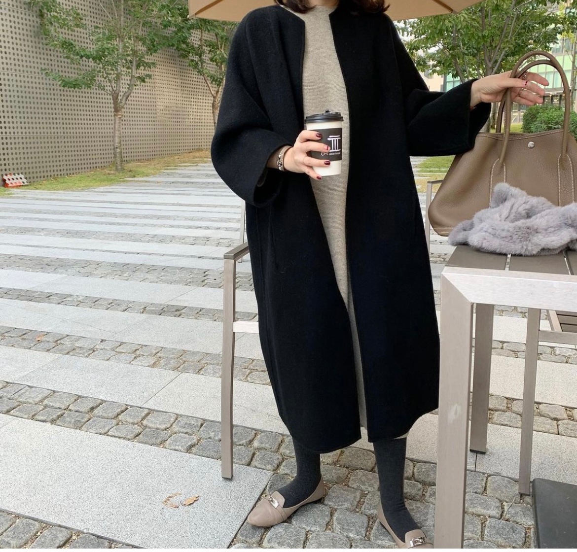 ノーカラーコート ウールコート コート ジャケット アウター 春秋 綺麗め ミドル丈 ノーカラーコート ウールコート コート ジャケット アウター 春秋 綺麗め ミドル丈