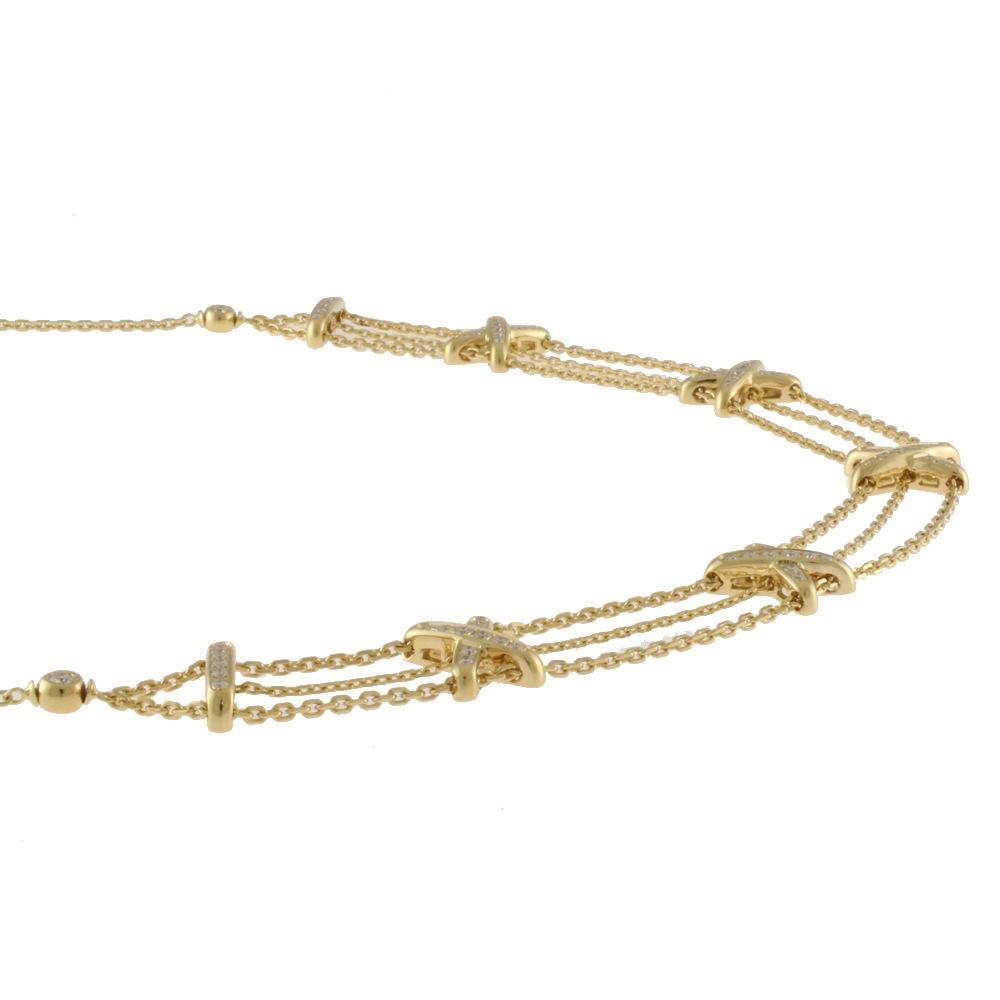 ショーメ リアン ネックレス 18金 K18イエローゴールド ダイヤモンド Chaumet 中古 美品 ショーメ リアン ネックレス 18金 K18イエローゴールド ダイヤモンド Chaumet 中古 美品