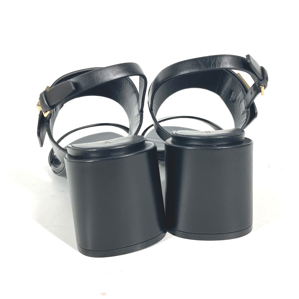 サンダル 8069452 TB ロゴ ヒール シューズ 靴 レザー ブラック サンダル 8069452 TB ロゴ ヒール シューズ 靴 レザー ブラック