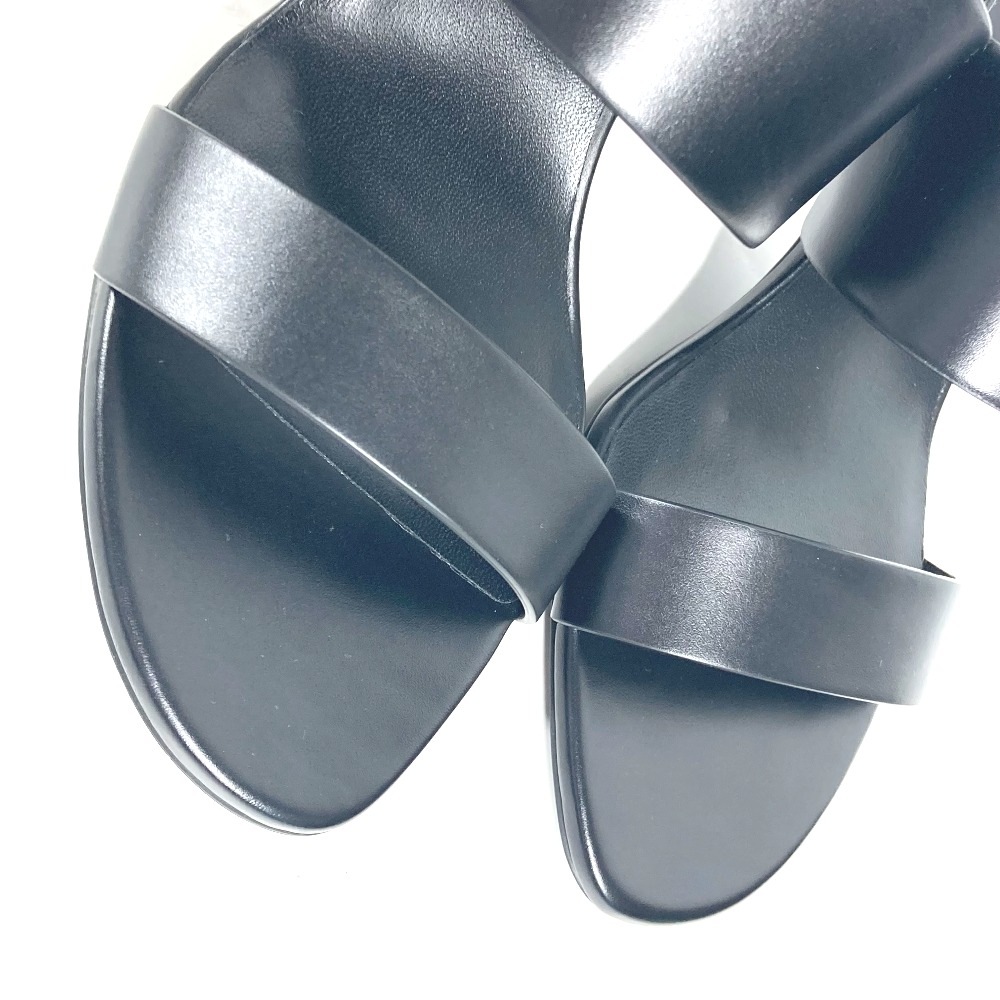 サンダル 8069452 TB ロゴ ヒール シューズ 靴 レザー ブラック サンダル 8069452 TB ロゴ ヒール シューズ 靴 レザー ブラック