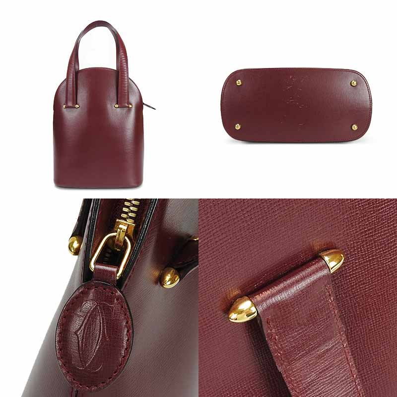 中古 Cartier カルティエ マストライン ハンドバッグ レザー 革 ボルドー ゴールド金具 レディース 女性 Hand Bag leather 【中古】 中古 Cartier カルティエ マストライン ハンドバッグ レザー 革 ボルドー ゴールド金具 レディース 女性 Hand Bag leather 【中古】