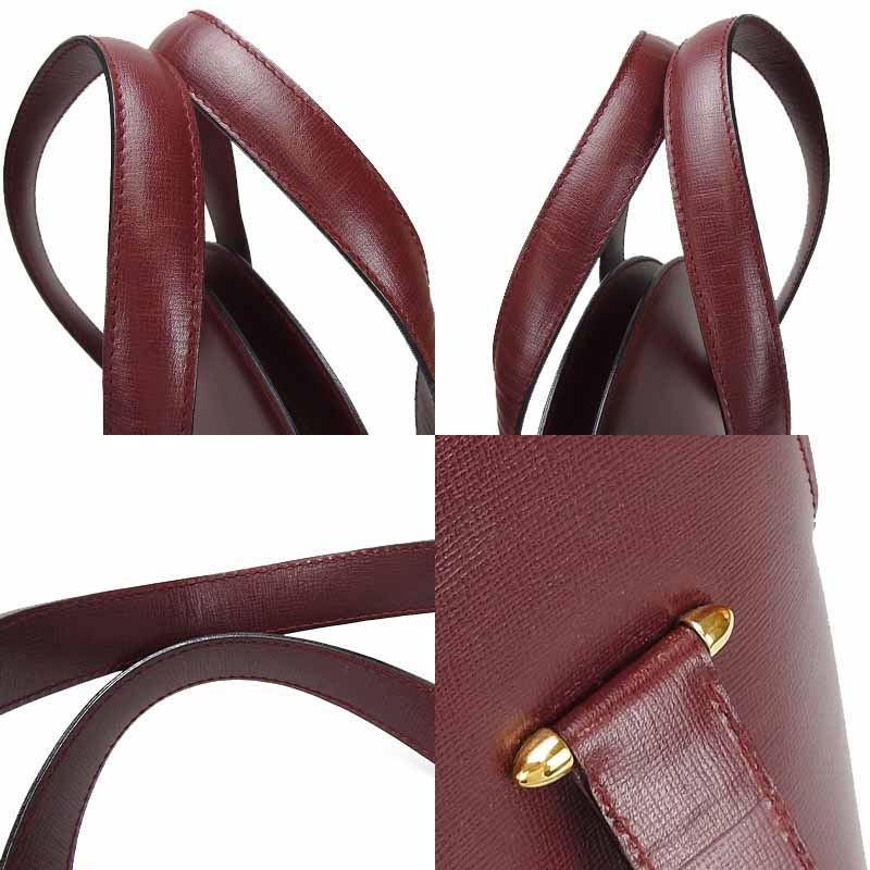 中古 Cartier カルティエ マストライン ハンドバッグ レザー 革 ボルドー ゴールド金具 レディース 女性 Hand Bag leather 【中古】 中古 Cartier カルティエ マストライン ハンドバッグ レザー 革 ボルドー ゴールド金具 レディース 女性 Hand Bag leather 【中古】