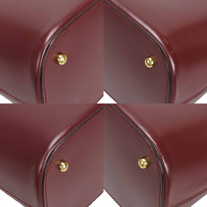 中古 Cartier カルティエ マストライン ハンドバッグ レザー 革 ボルドー ゴールド金具 レディース 女性 Hand Bag leather 【中古】 中古 Cartier カルティエ マストライン ハンドバッグ レザー 革 ボルドー ゴールド金具 レディース 女性 Hand Bag leather 【中古】