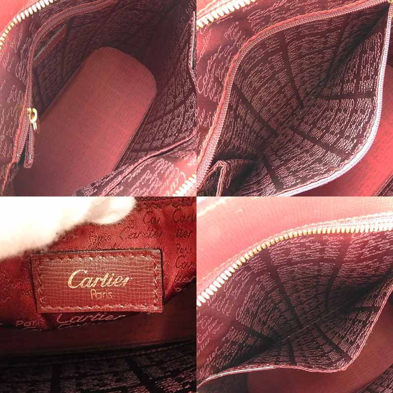 中古 Cartier カルティエ マストライン ハンドバッグ レザー 革 ボルドー ゴールド金具 レディース 女性 Hand Bag leather 【中古】 中古 Cartier カルティエ マストライン ハンドバッグ レザー 革 ボルドー ゴールド金具 レディース 女性 Hand Bag leather 【中古】