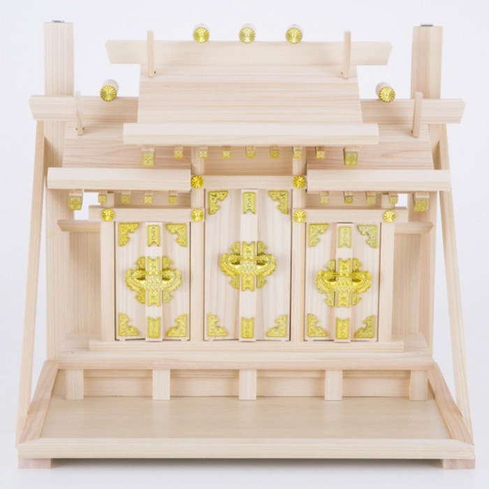 神棚の里 神棚 壁掛け三社 出雲 棚板付 省スペース 神棚の里 神棚 壁掛け三社 出雲 棚板付 省スペース