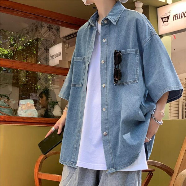 Qoo10] 追加 大 デニムシャツ メンズ デニム