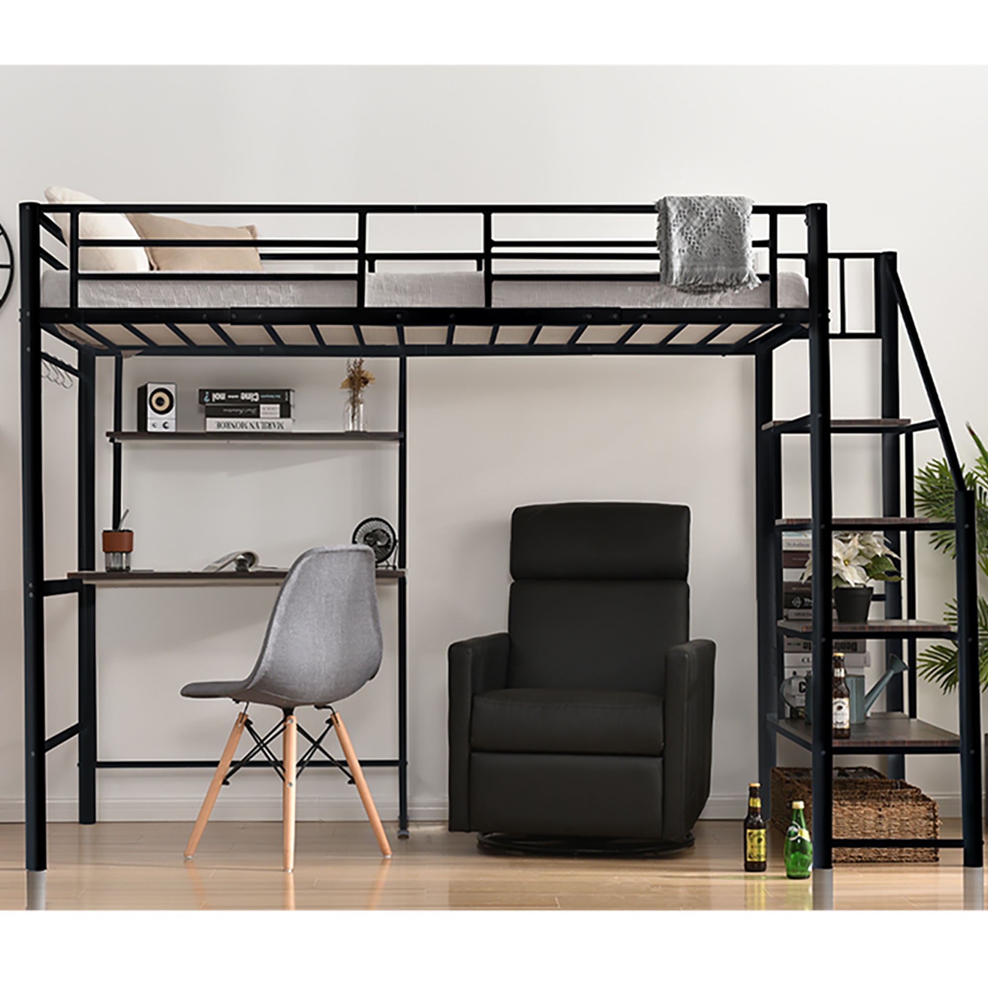 86ロフトベッド シングル 階段付き パイプベッド デスク付き 北欧風 コンセント付き 収納 子供ベッド 耐震 ベッド パイプ 金属 昇降らくらく 高さ170cm 耐荷重150kg 86ロフトベッド シングル 階段付き パイプベッド デスク付き 北欧風 コンセント付き 収納 子供ベッド 耐震 ベッド パイプ 金属 昇降らくらく 高さ170cm 耐荷重150kg