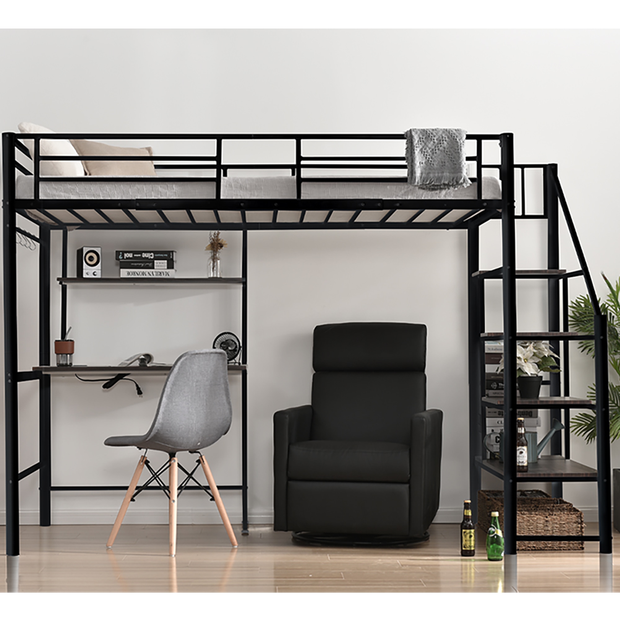 86ロフトベッド シングル 階段付き パイプベッド デスク付き 北欧風 コンセント付き 収納 子供ベッド 耐震 ベッド パイプ 金属 昇降らくらく 高さ170cm 耐荷重150kg 86ロフトベッド シングル 階段付き パイプベッド デスク付き 北欧風 コンセント付き 収納 子供ベッド 耐震 ベッド パイプ 金属 昇降らくらく 高さ170cm 耐荷重150kg