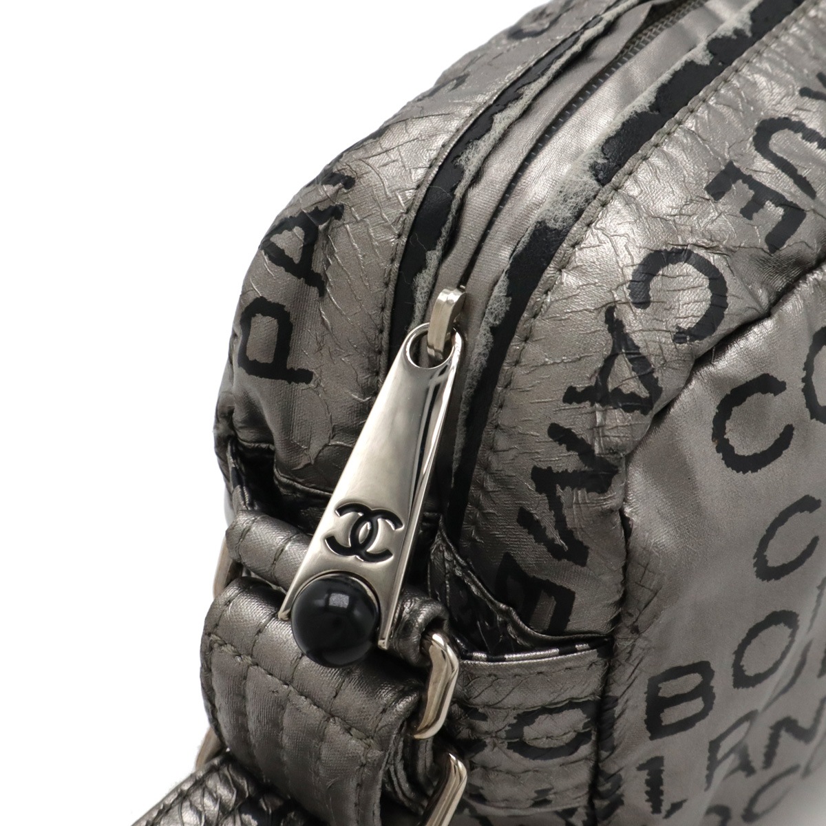 アンリミテッド ショルダーバッグ ポシェット 斜め掛け ナイロン シルバー ブラック 黒 シルバー金具 A4653 アンリミテッド ショルダーバッグ ポシェット 斜め掛け ナイロン シルバー ブラック 黒 シルバー金具 A4653