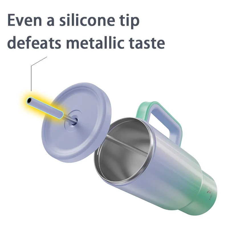 Meoky-真空断熱ウォーターボトルステンレス鋼タンブラー再利用可能なカップ漏れに強いフリップホームオフィスまたは車40オンス
