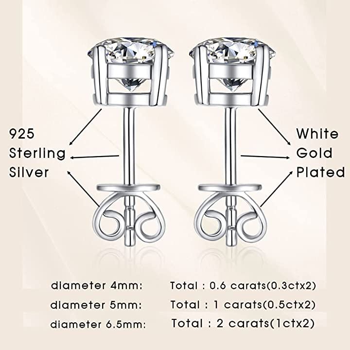モアサナイト ピアス 両耳用 一粒 1カラット 6.5mm シルバー925 S925(1カラット) モアサナイト ピアス 両耳用 一粒 1カラット 6.5mm シルバー925 S925(1カラット)