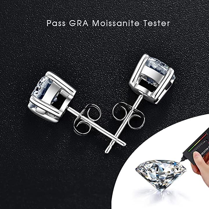 モアサナイト ピアス 両耳用 一粒 1カラット 6.5mm シルバー925 S925(1カラット) モアサナイト ピアス 両耳用 一粒 1カラット 6.5mm シルバー925 S925(1カラット)