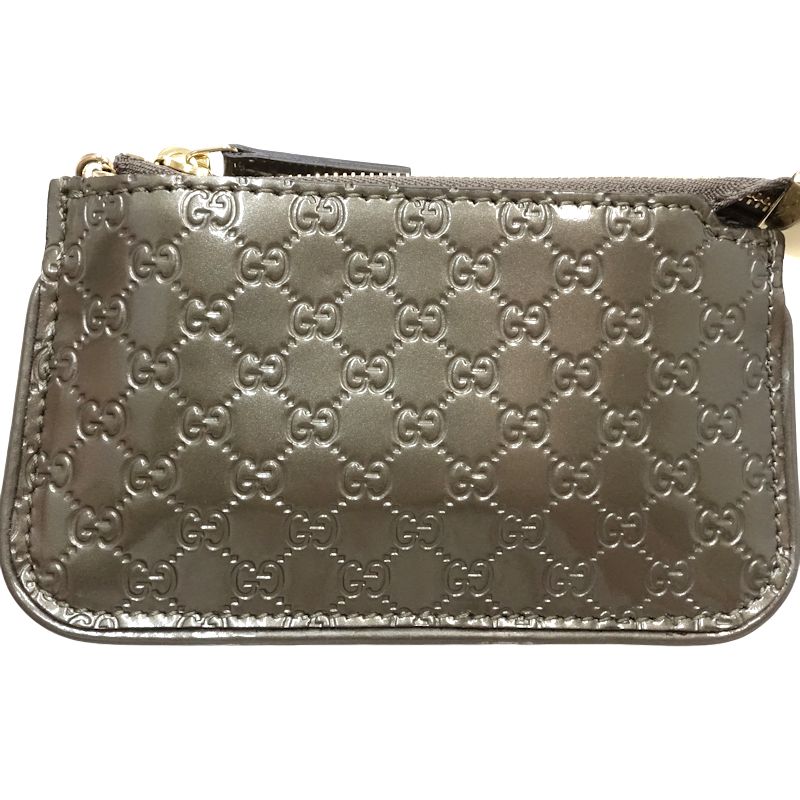 マイクログッチシマ 233183 コインケース パテントレザー グレージュ/180784【中古】