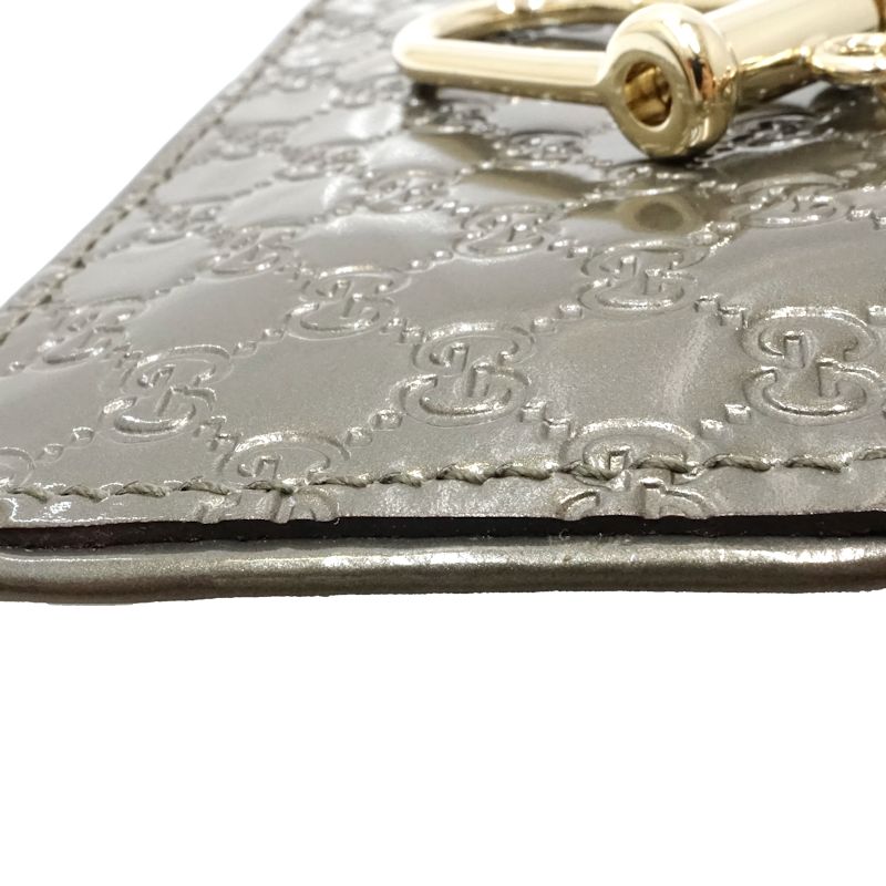 マイクログッチシマ 233183 コインケース パテントレザー グレージュ/180784【中古】