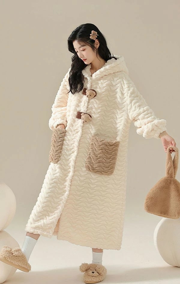 ルームウェア もこもこ 熊 パジャマ 冬 長袖 ナイトガウン 着る毛布 前開き フード付き 寝巻き 部屋着 暖かい あったか 着ぐるみ モコモコ 大人用 ふわふわ 動物 レディース 女性用 ガウン か ルームウェア もこもこ 熊 パジャマ 冬 長袖 ナイトガウン 着る毛布 前開き フード付き 寝巻き 部屋着 暖かい あったか 着ぐるみ モコモコ 大人用 ふわふわ 動物 レディース 女性用 ガウン か