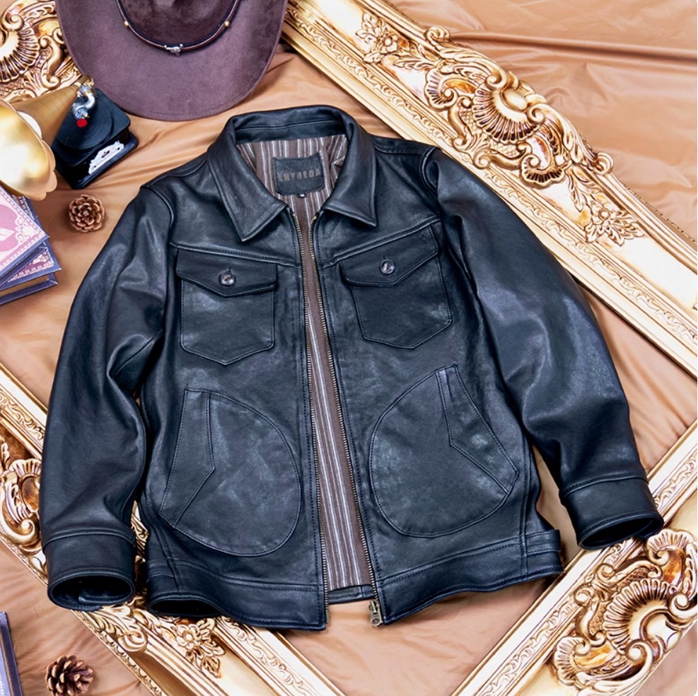 レザージャケット シープスキン 羊皮 革ジャン ライダース カジュアル