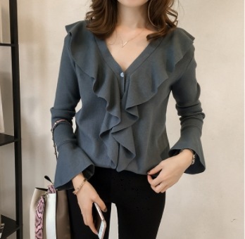 ニット トップス ニットソー セーター スイート ブルー 青 レッド 赤 レギュラー丈 袖あり ニット トップス ニットソー セーター スイート ブルー 青 レッド 赤 レギュラー丈 袖あり