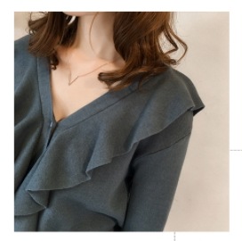 ニット トップス ニットソー セーター スイート ブルー 青 レッド 赤 レギュラー丈 袖あり ニット トップス ニットソー セーター スイート ブルー 青 レッド 赤 レギュラー丈 袖あり