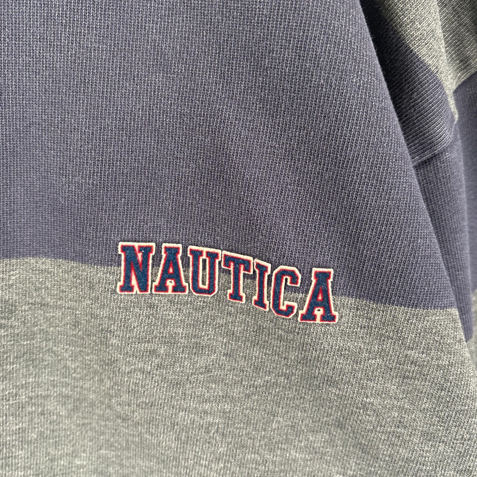 古着 90s/90年代 長袖 ラガーシャツ ロゴワッペン グレー ネイビー ボーダー メンズ 古着 90s/90年代 長袖 ラガーシャツ ロゴワッペン グレー ネイビー ボーダー メンズ