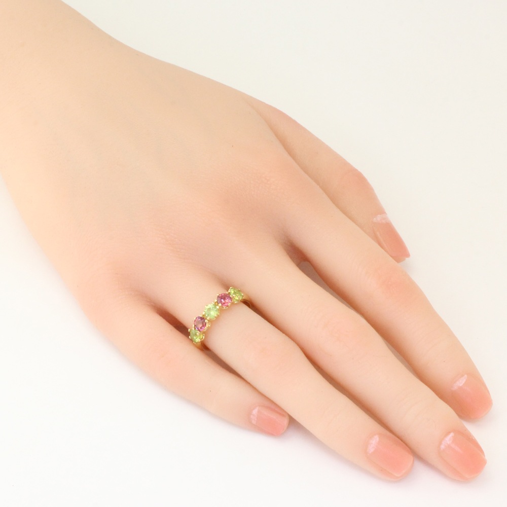 リング 指輪 10.5号 18金 K18イエローゴールド ペリドット 中古 美品 リング 指輪 10.5号 18金 K18イエローゴールド ペリドット 中古 美品