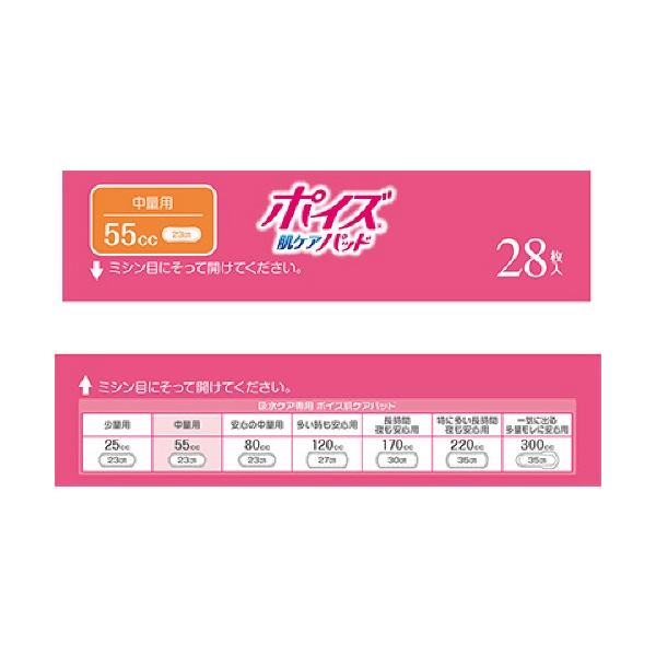 (まとめ) 日本製紙クレシア ポイズ 肌ケアパッド 中量用 1パック(28枚) (×5セット)