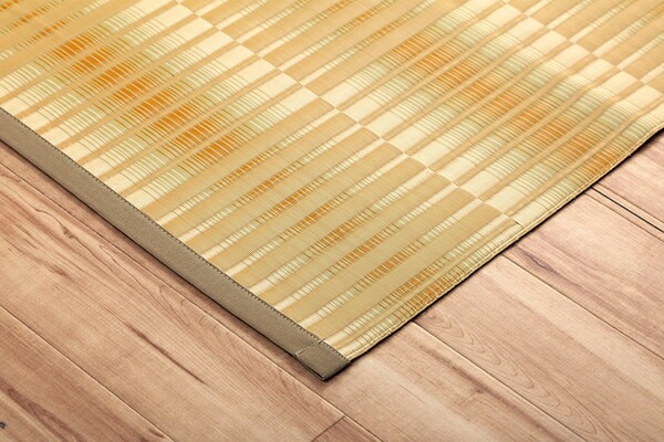 洗える ござ カーペット 江戸間6畳 約261x352cm グリーン 国産