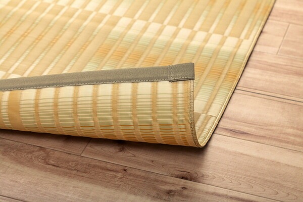 洗える ござ カーペット 江戸間6畳 約261x352cm グリーン 国産